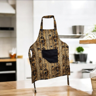 Tablier imprimé Bogolan – Élégance et authenticité en cuisine