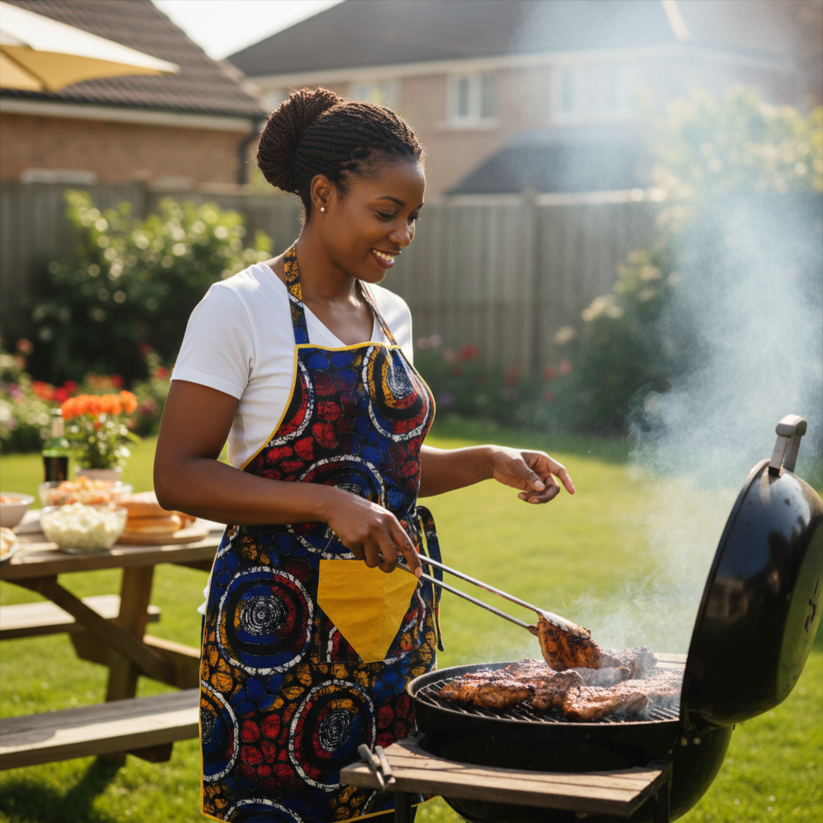 🧑🏾🍳 Elegant African print apron - Unique gifts for her & him