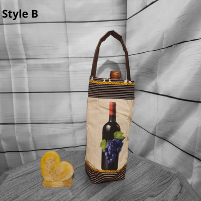 Sac à vin réutilisable avec imprimé - Chic, durable et écologique