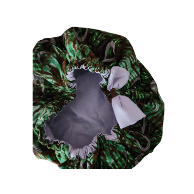 Printed fabric cap with bow - Everyday elegance and protection