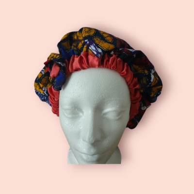 Printed fabric cap with satin bow and trim - Elegant, practical and comfortable for everyday use Original and functional