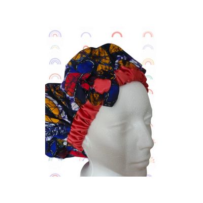 Printed fabric cap with satin bow and trim - Elegant, practical and comfortable for everyday use Original and functional