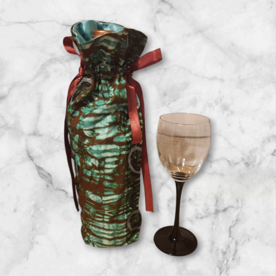 Sac à vin en tissu imprimé en coton - Réutilisable, élégant et universel