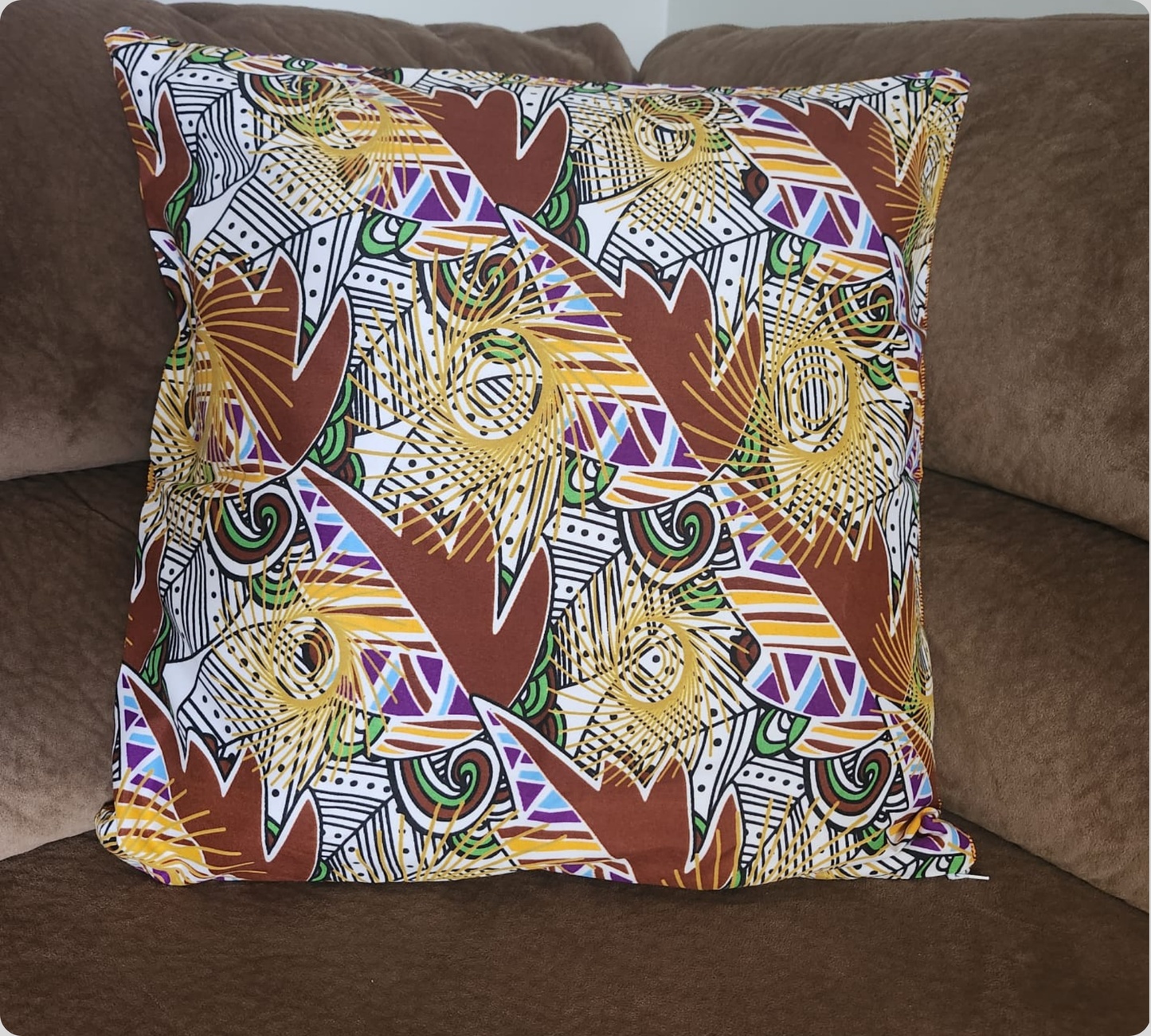 🛋️ Set of 2 pcs Printed fabric cushion cover - Authentic & colorful