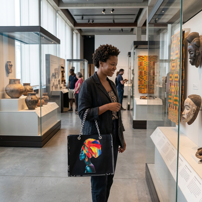 Sac fourre-tout brodé à motifs africains - AHOE