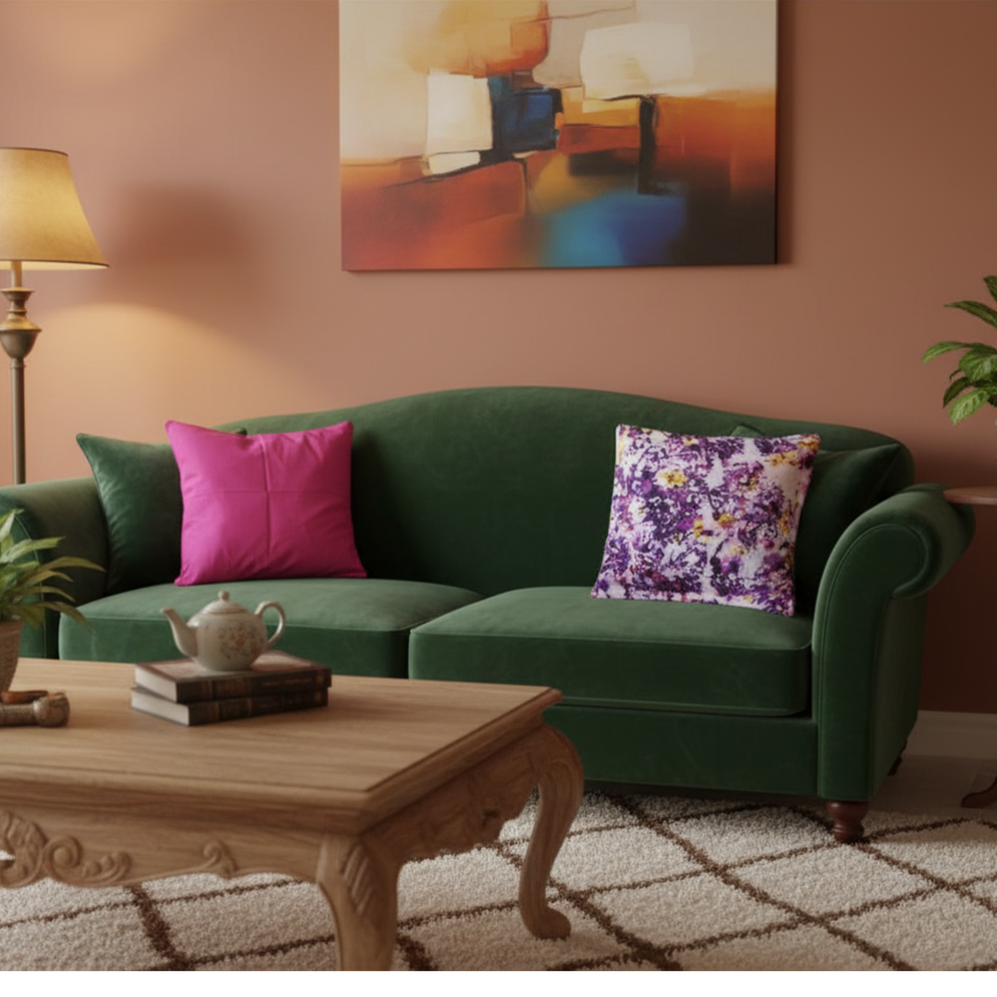 🛋️ Set of 2 pcs Printed fabric cushion cover - Authentic & colorful