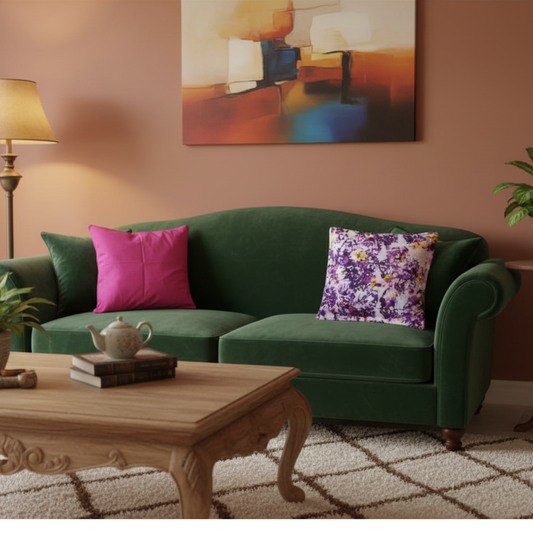 🛋️ Lot de 2 housses de coussin en tissu imprimé - Authentique et coloré