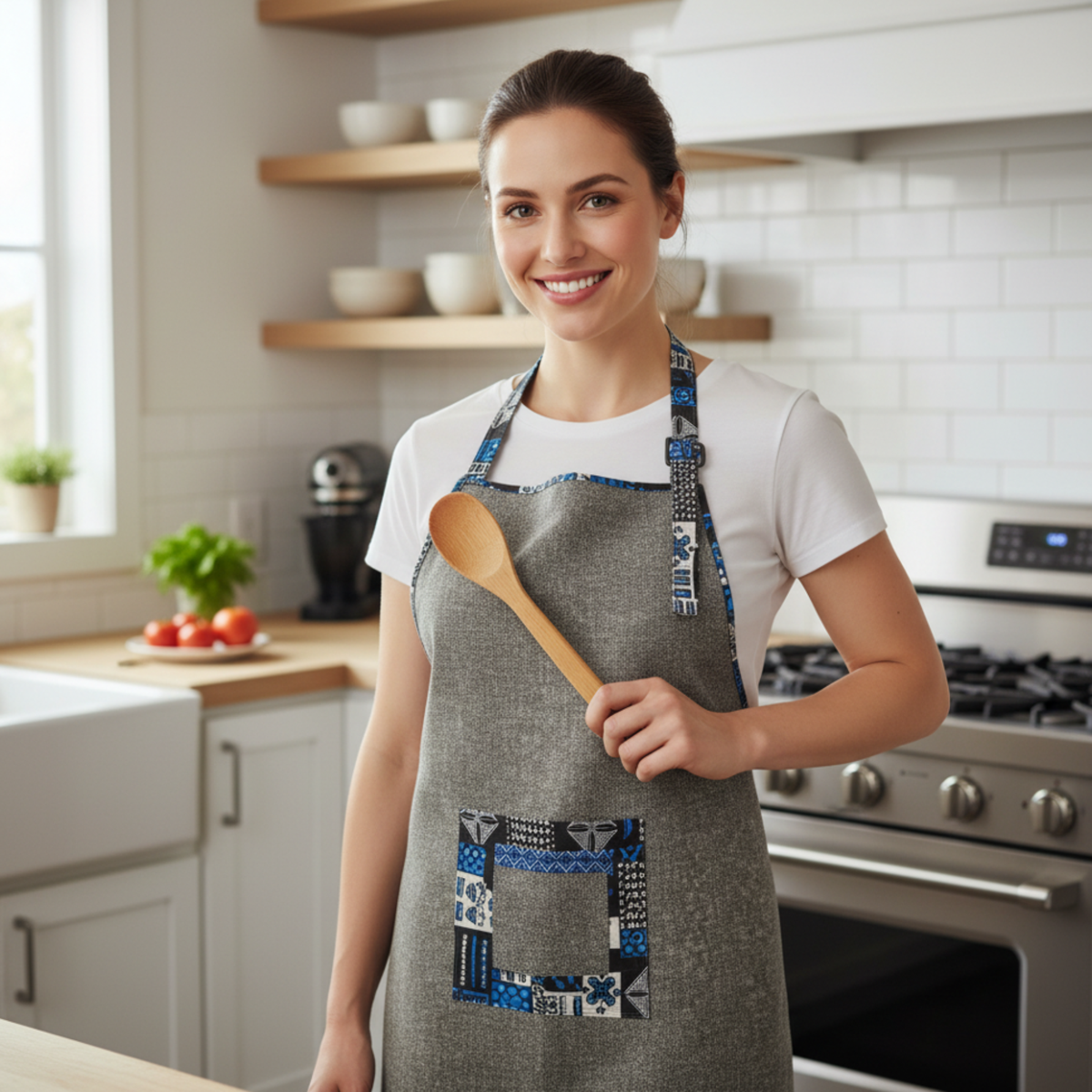 🧑🏾‍🍳 Elegant African print apron - Unique gifts for her & him