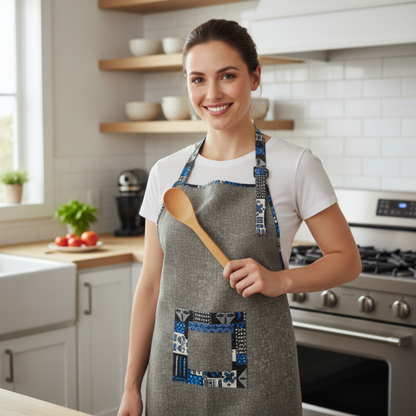 🧑🏾‍🍳 Elegant African print apron - Unique gifts for her & him