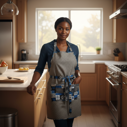 🧑🏾‍🍳 Elegant African print apron - Unique gifts for her & him