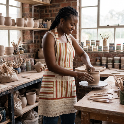 Elegant apron with African print - Original gift for her