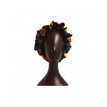 Vibrant African Print Satin Bonnet – Double Layered