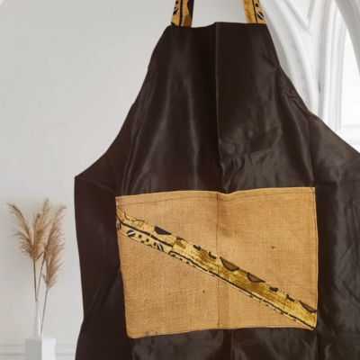 Tablier réversible imprimé Bogolan – Élégance et authenticité en cuisine