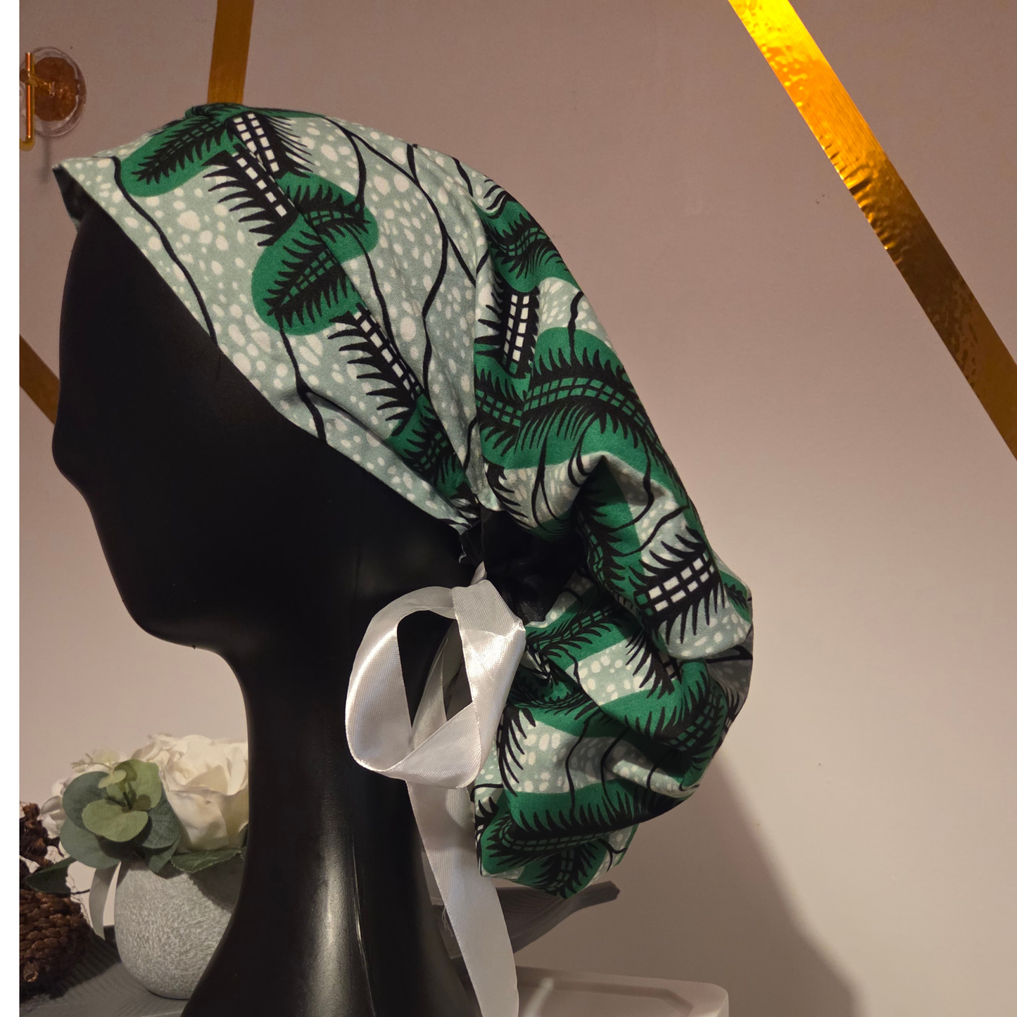Adjustable Ponytail Scrub Cap - Satin Lined Jumbo Surgical