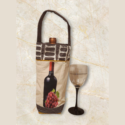Sac à vin réutilisable avec imprimé - Chic, durable et écologique