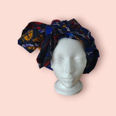 Printed fabric cap with fabric drawstring - Surgical cap, nurse's cap or doctor's cap in wax